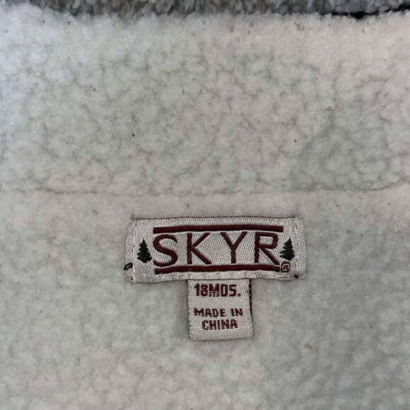 Fair Isle Full Zipper Sherpa Skyr Toddler cardigan winter style cute sweater 18M - Picture 4 of 5